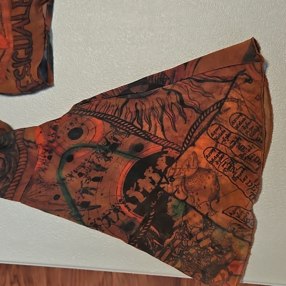 Chiffon Aztec Bell Sleeve Top - Picture 5 of 14